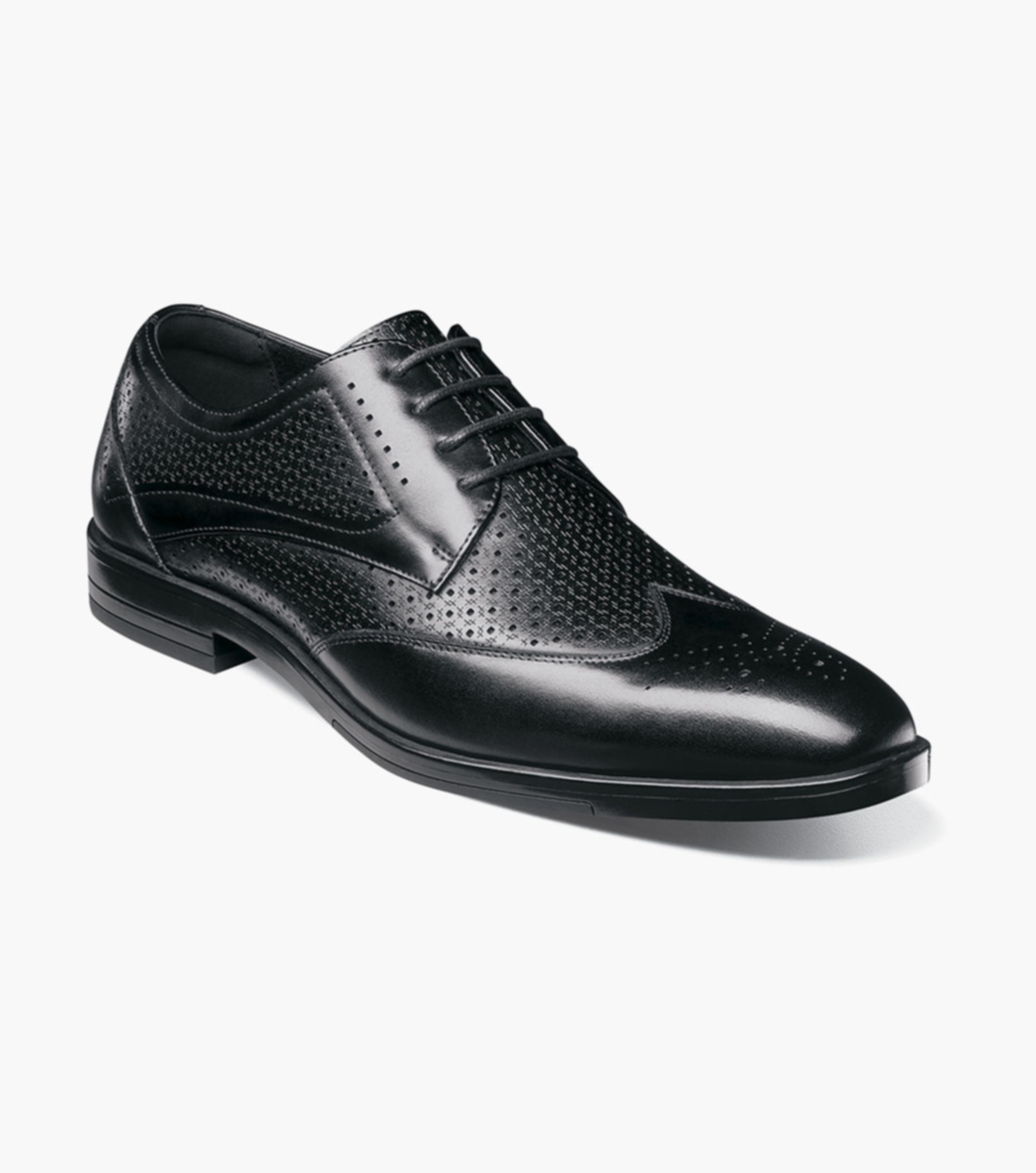 Black wingtip shoe for suits by Stacy Adams
