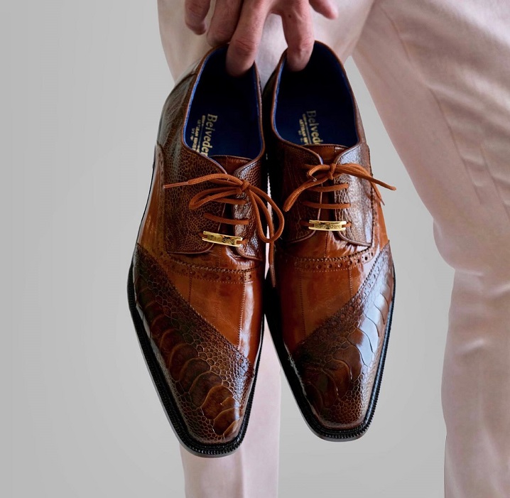 Example of Belvedere Exotic Skin Shoes in Ostrich