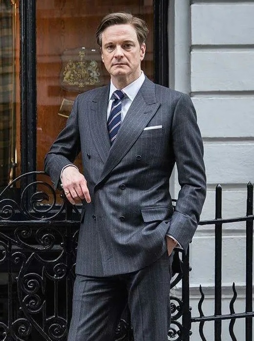 Classic gray stripe Kingsman suit