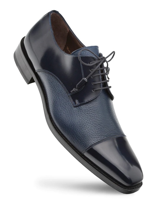 blue captoe menswear shoes